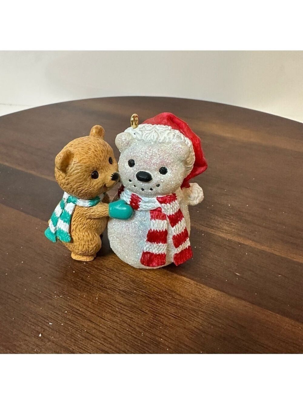 Hallmark 2005 Snowman & Bear Hug Ornament – Glitter Holiday Keepsake